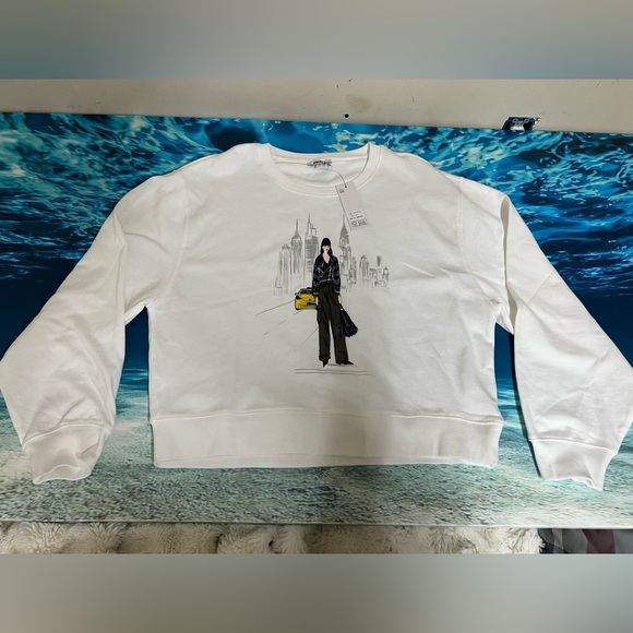 Dkny Tops - ❄️DKNY Womens White NYC Graphic Crewneck Sweatshirt P5JHTCSC XL New